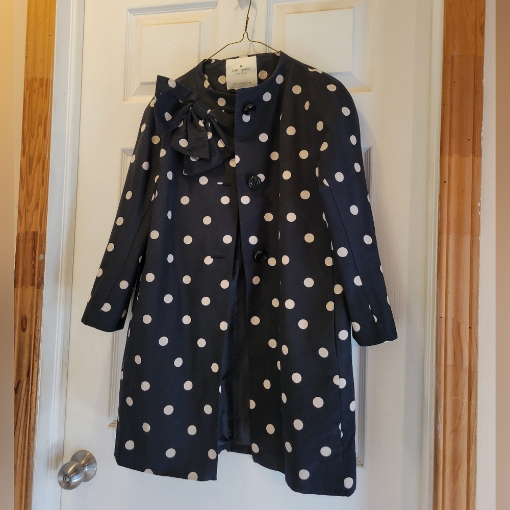 Kate Spade Navy Polka Dot Trench Coat